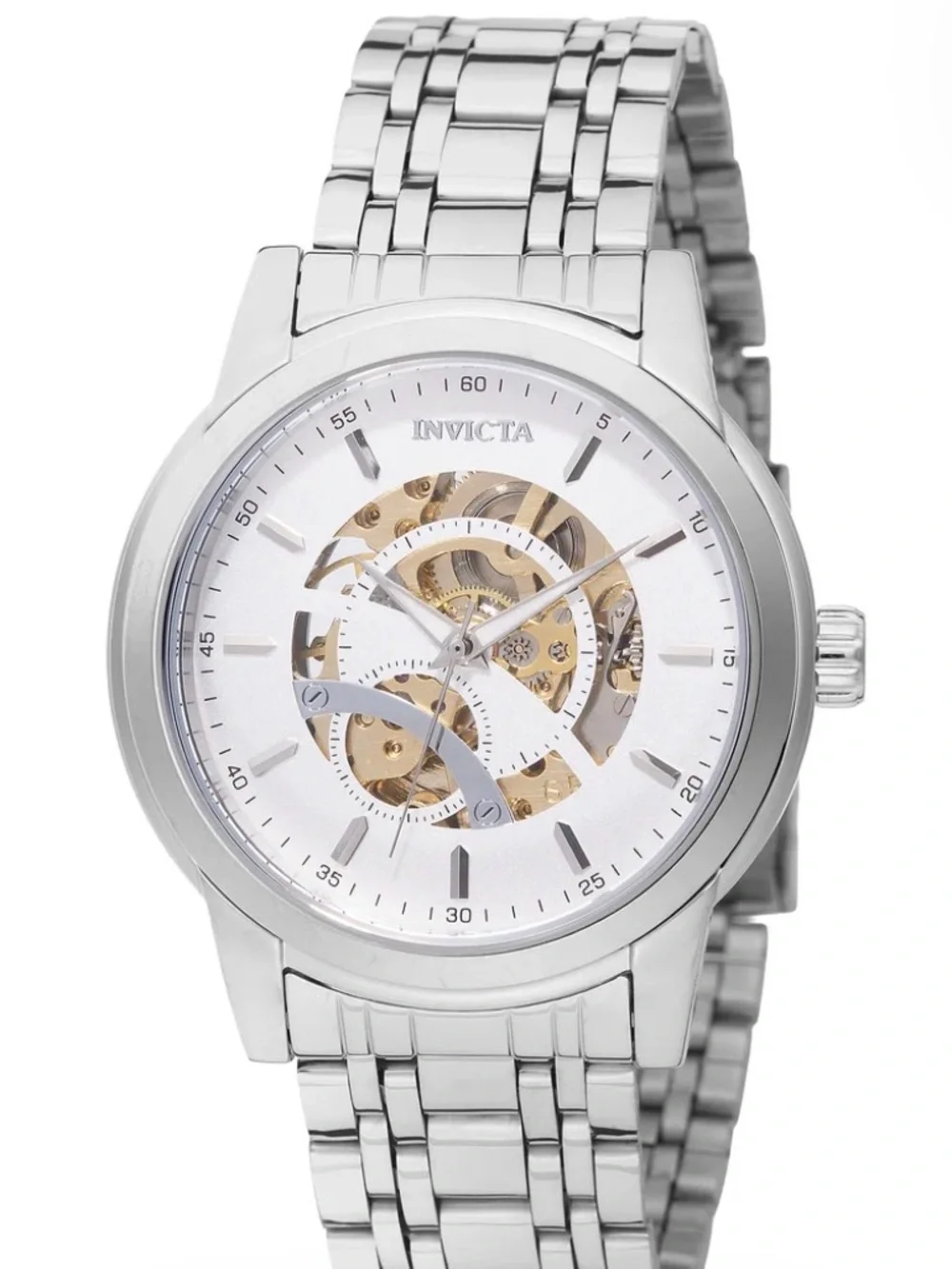 INVICTA Objet D Art Automatic Movement Silver Analog Dial Watch Mens